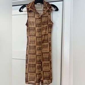 iNAMORATA Brown Check Roxbury Dress size small.